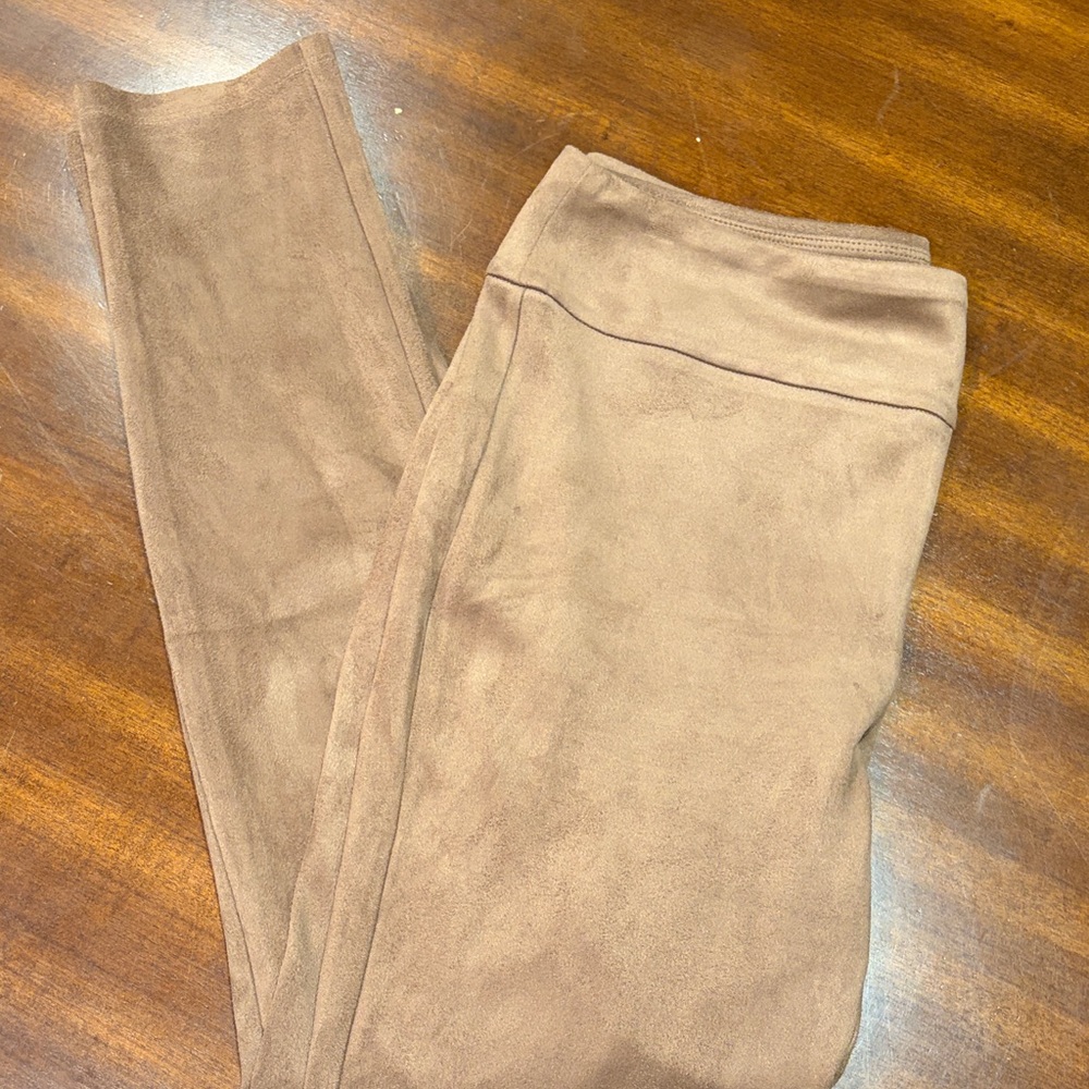 J McLaughlin Faux Suede-Lori Camel/Brown Leggings